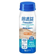 Fresubin 費森尤斯卡比 倍速益高鈣營養配方 燕麥無糖, 1個, 200ml