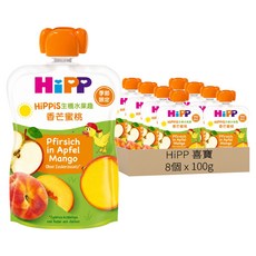 HiPP 喜寶 生機水果趣 香芒蜜桃, 100g, 8個裝