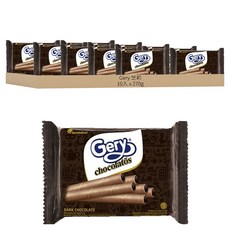 Gery 芝莉 迷你捲心酥 黑巧克力味 10入, 270g, 1個