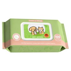 FOFOS 兩只福狸 荷荷巴寵物濕巾 掌部與鼻部 100抽, 1個, 1個裝