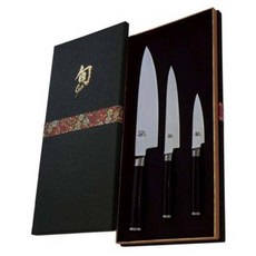 KAI 貝印 SHUN 旬 DMS0300 主廚刀3件組 紀念款 581DM0300, 1套, 水果刀 + 萬能廚房用刀 + 主廚用刀