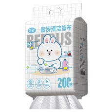菲雀 懸掛式抽取一次性廚房抹布 萌兔款 200抽, 1個, 1個裝