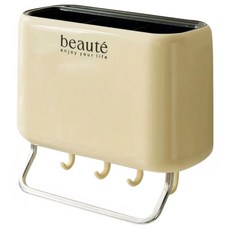 Beaute 壁掛式多功能餐具收納盒 勺子筷子瀝水架, 黃色, 1個