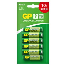 GP Batteries 超霸 綠色3號碳鋅電池, 1個, 10個裝