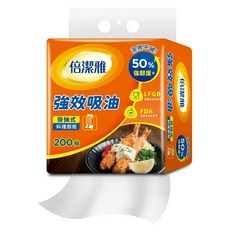 倍潔雅 強效吸油料理廚房紙巾, 1個, 200張