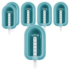 LeKue 好堆疊冰棒模6件組 60ml, 地中海藍, 1套