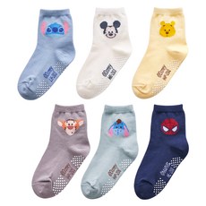 ONEDER 旺達棉品 幼童止滑襪6件組
