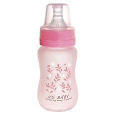 US baby 優生 真母感矽膠特護玻璃奶瓶 一般口徑, 粉色, 1個, 120ml