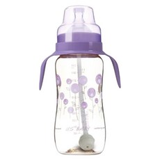 US baby 優生 真母感PPSU手把吸管奶瓶 寬口徑, 紫色, 1個, 330ml