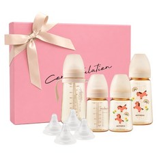 MOTHER-K 精粹PPSU奶瓶水杯成長禮盒, 混和顏色, 1套, 300ml