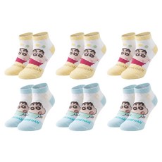 ONEDER 旺達棉品 蠟筆小新止滑幼童襪 6雙組