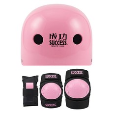 SUCCESS 成功 可調式安全頭盔 + 三合一護具, 顏色隨機, 1套