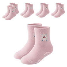 ONEDER 旺達棉品 韓系止滑幼童襪6雙組 小熊