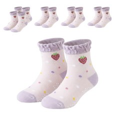 ONEDER 旺達棉品 韓系止滑幼童襪6雙組 草莓