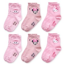 oneder 旺達棉品 Disney Sanrio 米妮 瑪麗貓 凱蒂貓幼童止滑襪 6雙