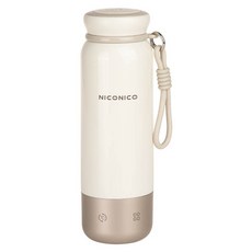 NICONICO 便攜式全電壓 600ml 加熱杯 真空熱水壺 NI-TK2618 棕色 1個