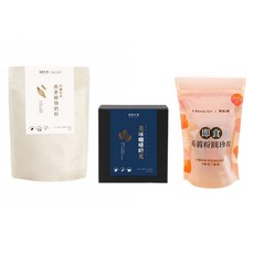 順便幸福 珍珠燕麥咖啡拿鐵組, 1套, 榛果黑巧克濾掛咖啡 96g + 燕麥植物奶 350g + 即食蒟蒻粉圓珍珠 300g