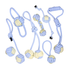 DING DONG PET 毛線球玩具8件組, 藍色, 1套