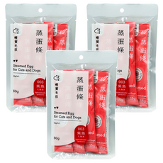 hello-pet 哩賀毛孩 蒸蛋條 犬貓適用, 柴魚 + 乳酸菌, 60g, 3袋