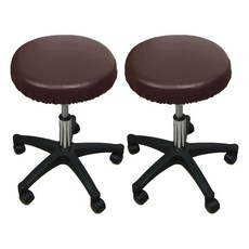 HANEE PU圓形皮革椅套, 2個, 棕色