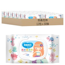 奈森克林 純水柔濕巾 掀蓋包, 30張, 12包