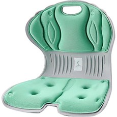 ika 駝背護腰 A款 護腰坐墊 pp 玻璃纖維 記憶棉 坐墊可拆洗 適用身高90-170cm 體重20-75kg, 綠色