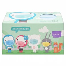 PUKU 藍色企鵝 幼童醫用口罩 未滅菌, 顏色隨機, 30片, 1盒