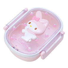 Sanrio 三麗鷗 AG+樹脂浮雕雙透明雙扣便當盒 360ml, 美樂蒂, 1個