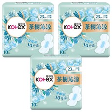 Kotex 靠得住 茶樹沁涼棉, 23cm, 10片, 3包
