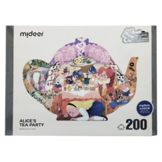 mideer 愛麗絲茶會藝術拼圖, 200片, 愛麗絲茶會, 1盒
