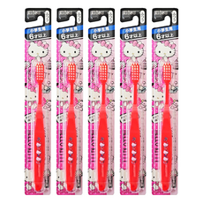 EBiSU 惠百施 Hello Kitty 兒童紀念版牙刷 (6歲以上), 顏色隨機, 5支