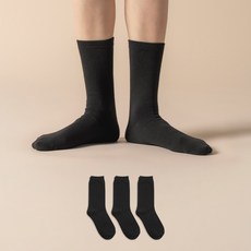 Sockpiens 女性用高級長筒素色長襪3雙組