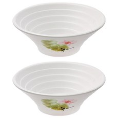 彩荷橫紋碗 18 x 6.3cm, 彩荷橫紋, 2個