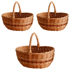 Ratan Mall藤編餅乾零食籃 小, 單一顏色, 3個