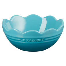 LE CREUSET 蕾絲花型碗, 加勒比海藍, 1個