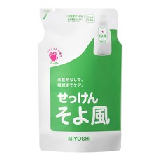 MIYOSHI 玉之肌 無添加洗衣精補充包 微風花香, 1L, 1包