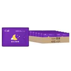icon 愛康 透芯涼感衛生棉 加長型, 33cm, 6片, 48包