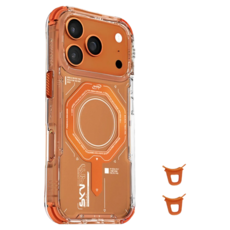 SKINARMA Magma 智慧型手機 防摔 手機殼 iPhone 17 Pro Max 磁吸 附掛環扣 質感金屬 橘色