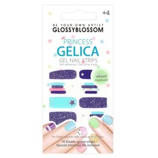 GLOSSYBLOSSOM 公主傑利卡兒童凝膠美甲貼, 1組, 混和顏色款