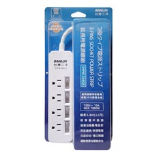 SANLUX 台灣三洋 三孔4開關4座 平貼式安全延長線 SYPW-344CA, 3.6m, 白色, 1條