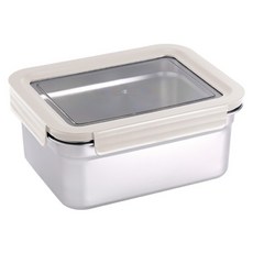 Hi CHEF 掌廚 可樂膳 304不鏽鋼保鮮盒 CH-KD1540 19.3 x 14.2 x 9.3cm 280g 1540ml, 米白, 1個