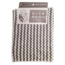 PATTO RABBIT 百特兔 親水柔膚頭巾, 白色 + 灰色, 1條
