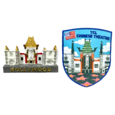 A-ONE 匯旺 美國好萊塢中國戲院可愛磁鐵 + 中國戲院袖標 2件組, 美國好萊塢中國戲院 + 中國戲院袖標 多色
