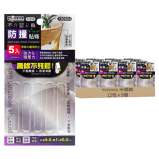 minono 米諾諾 防撞貼 5個, 透明色, 12包