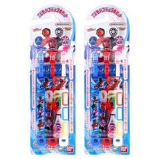 BANDAI 兒童牙刷 3歲以上適用, 王樣戰隊 藍色 + 紅色 + 白色, 3支, 2組