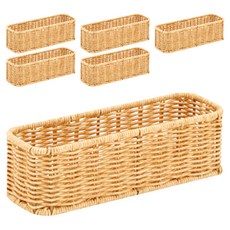 house recipe. PP 藤製 1 格抽屜收納盒, 米色, 6個