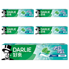 DARLIE 好來 白綠雙星牙膏 潔白清新, 140g, 1入, 5條