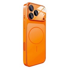 Bebehome 智慧型手機 手機保護殼 iPhone 17 Pro 一體式玻璃鏡頭膜 磁吸 支援MagSafe 鋼化玻璃 + PC 橘色 廠商品質保證: 3天