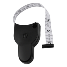 不求人自動回彈測量三圍便攜捲尺, 黑色, 5.5 x 9cm, 1個