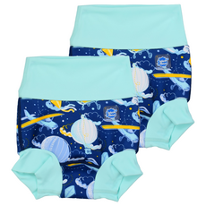 Splash About Happy Nappy Duo 銀離子3D雙層游泳尿布褲 6-12個月, 大型(L), 2件